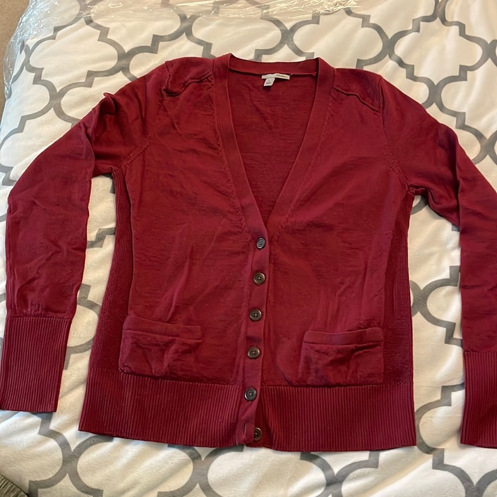 Halogen, wine, size medium 100% merino wool, hand wash.